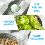 Qpets Small Fish Tank for Betta Fish with LED Light and Air Pump 31.5×13×16.5cm | USB Powered Hydroponics Pot for Home Office Decor