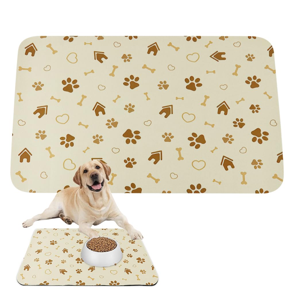 Qpets Dog Mat for Feeding and Play Areas with Diatomaceous Absorption 50x30CM | Easy Clean