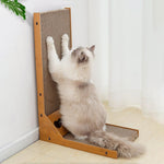 Qpets Cat Scratcher for Furniture Protection featuring 26.8 in L Shape Board with Toy Ball | Cardboard Claw Care Toy