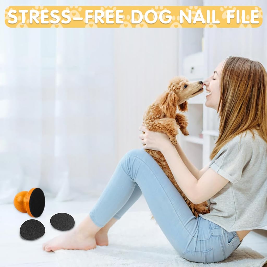 Qpets Dog Nail Filer for Stress Free Claw Care featuring Wooden Handle and Large Filing Surface