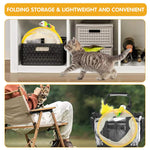 Qpets Cat Tunnel Toy for Indoor Cats with Elastic Spring Frame & Feather Tail Teaser | 2 PCS