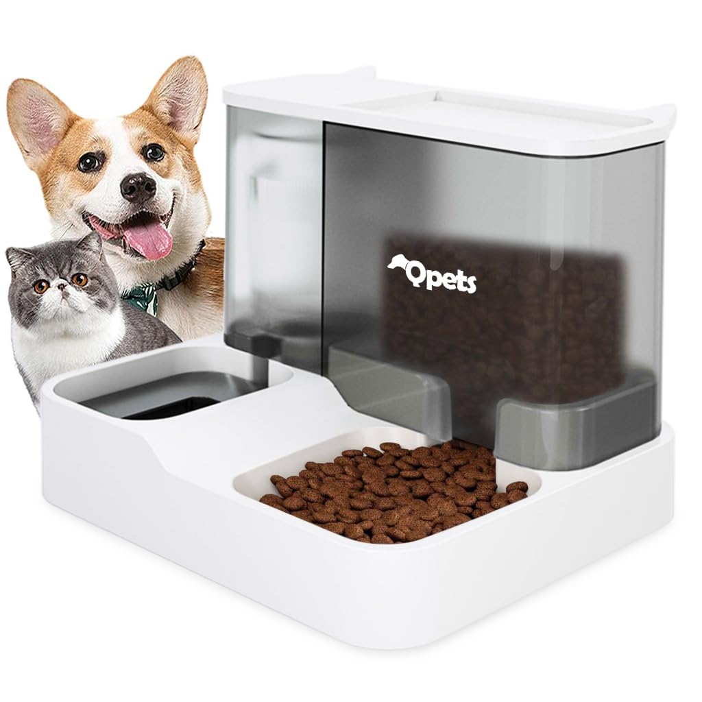 Qpets Automatic Pet Feeder and Water Dispenser 3L Food 1L Water with Gravity Design | Food‑Grade PP for Cats and Small Dogs