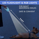 Qpets LED Retractable Dog Leash for Night Walks with 9.8 ft Tape and 360° Swivel Clasp | Green