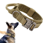 Dog Collar for Large Dogs Adjustable Nylon Tactical Dogs Collar with Strap Handle Dog Training Collar Quick Release Metal Buckle for Large Dogs(XL, 20''-24 inch''/50-59cm)