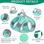 Qpets Dog Harness and Leash for Small Dogs with 4.9ft Leash featuring Dual D-Rings | Breathable Fabric