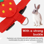 Qpets Rabbit Harness for Small Pets with Escape-Proof Dual Strap and Quick Release Buckle | Red Strawberry Plush Design