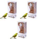 Qpets Bird Feeder for Cage featuring mess free design and acrylic container 3.35 x 2.95 x 7.28 in 3 pcs