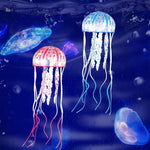 Qpets Realistic Silicone Jellyfish Aquarium Decorations for Fish Tanks featuring Floating Fluorescent Effect | Safe for Freshwater and Saltwater