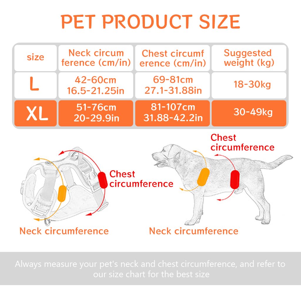 Qpets Dog Harness for Large Dogs 30–49 kg with Reflective Strips and Seat Belt Lock | Oxford Fabric Adjustable Vest