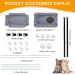 Qpets Cat Hanging Bed for Windows featuring Dual Hole Access and 4 Suction Cups | 31x50x28cm Plush Cat House