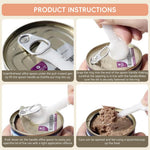Qpets Dog Food Scoop Set for Cats and Dogs with Sealing Clip Handle and Canning Spoon | Ice Cream Color