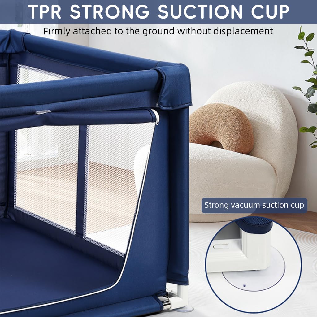 Qpets Playpen for Dogs with Zip Around Gate and Clear Mesh | 107x107x66cm Indoor Pet House