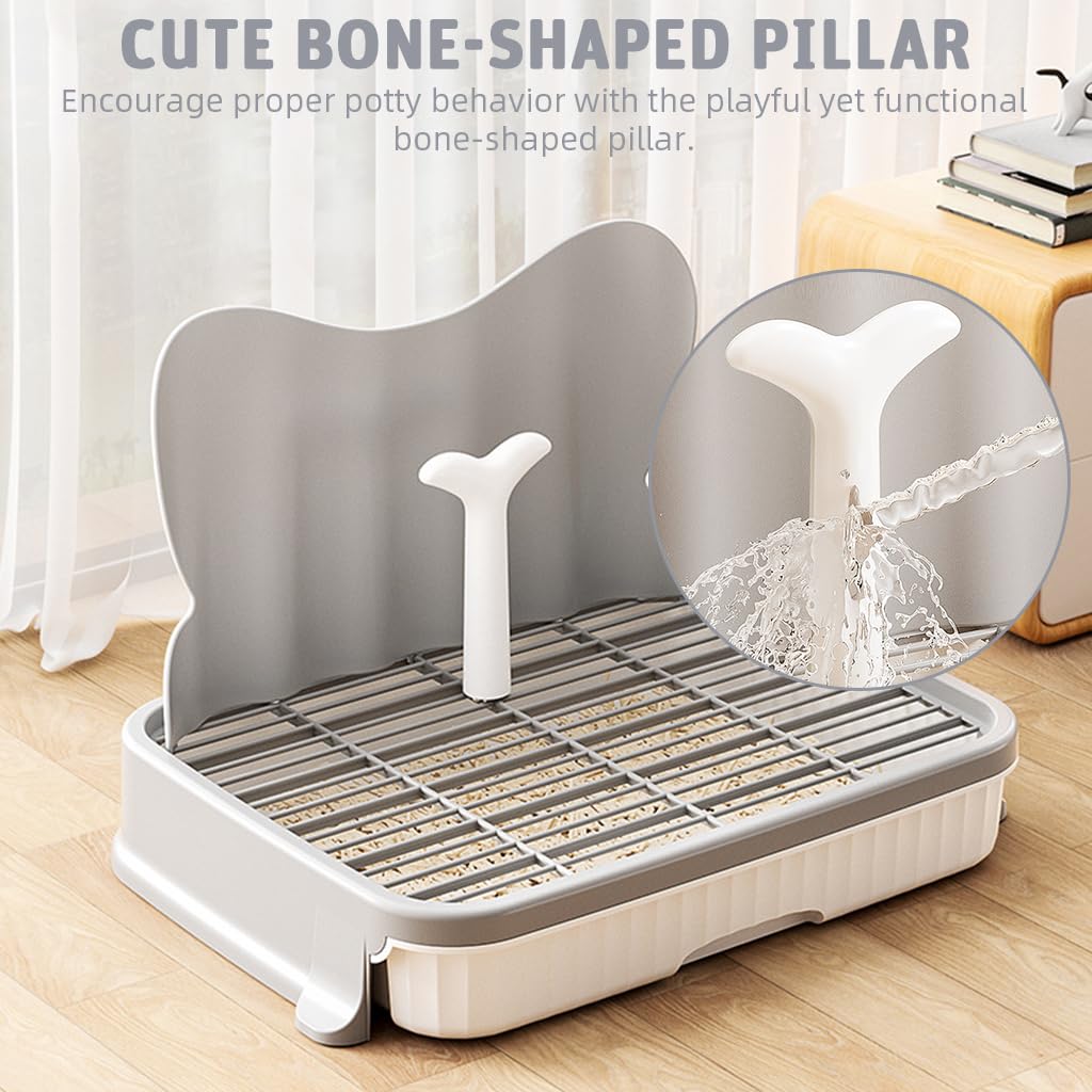 Qpets Dog Potty Training Tray for Small Dogs up to 5 kg with Mesh Grid and Quick Drain | Indoor and Outdoor Toilet