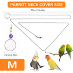 Qpets Parrot Chain Harness for Outdoor Use with 50cm Chain and Quick Release Buckle | Purple Opal Charm Collar