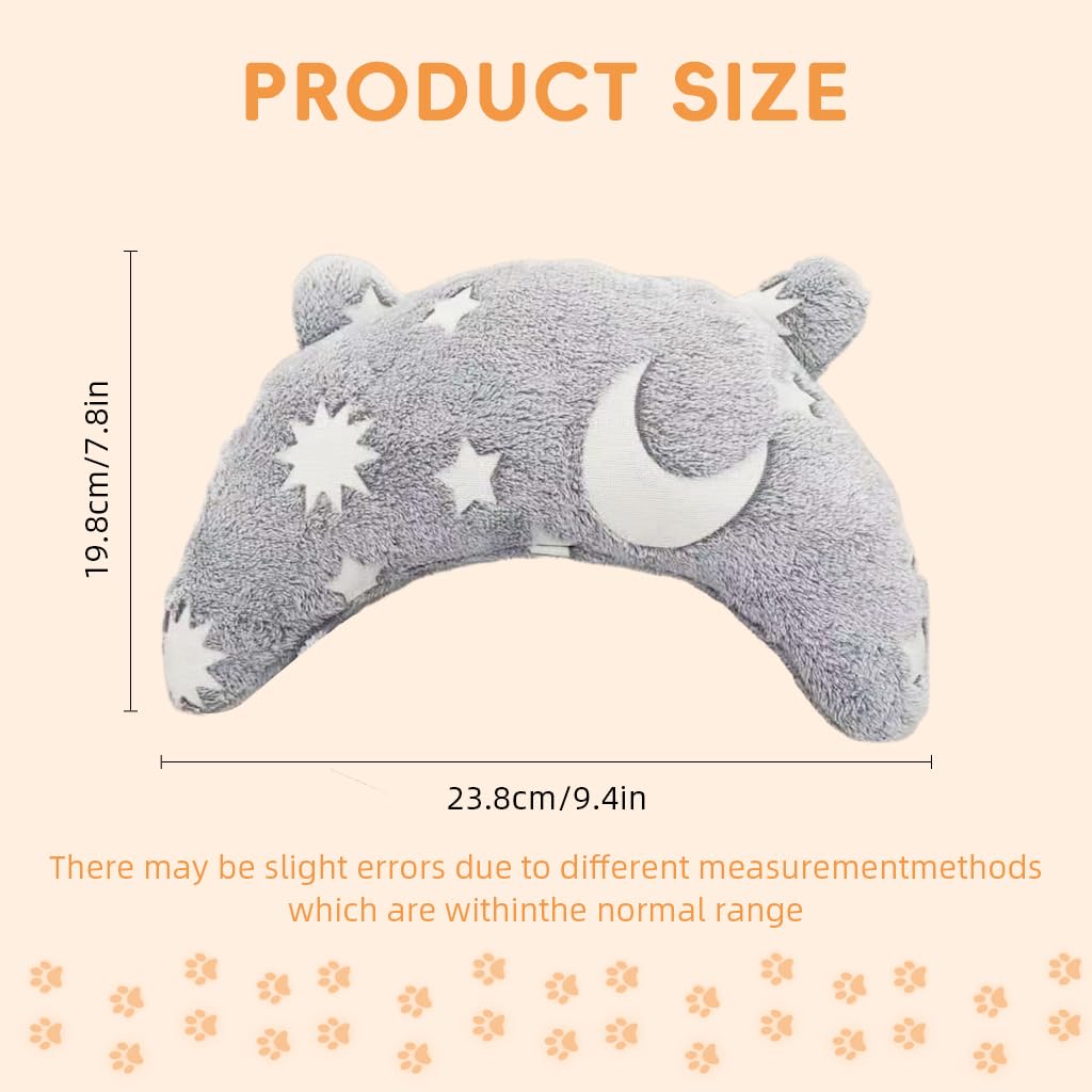 Qpets Pet Pillow for Cats and Dogs with Glow in the Dark Star Design 24x20cm 3pcs | Soft Plush Cushion for Comfortable Sleep