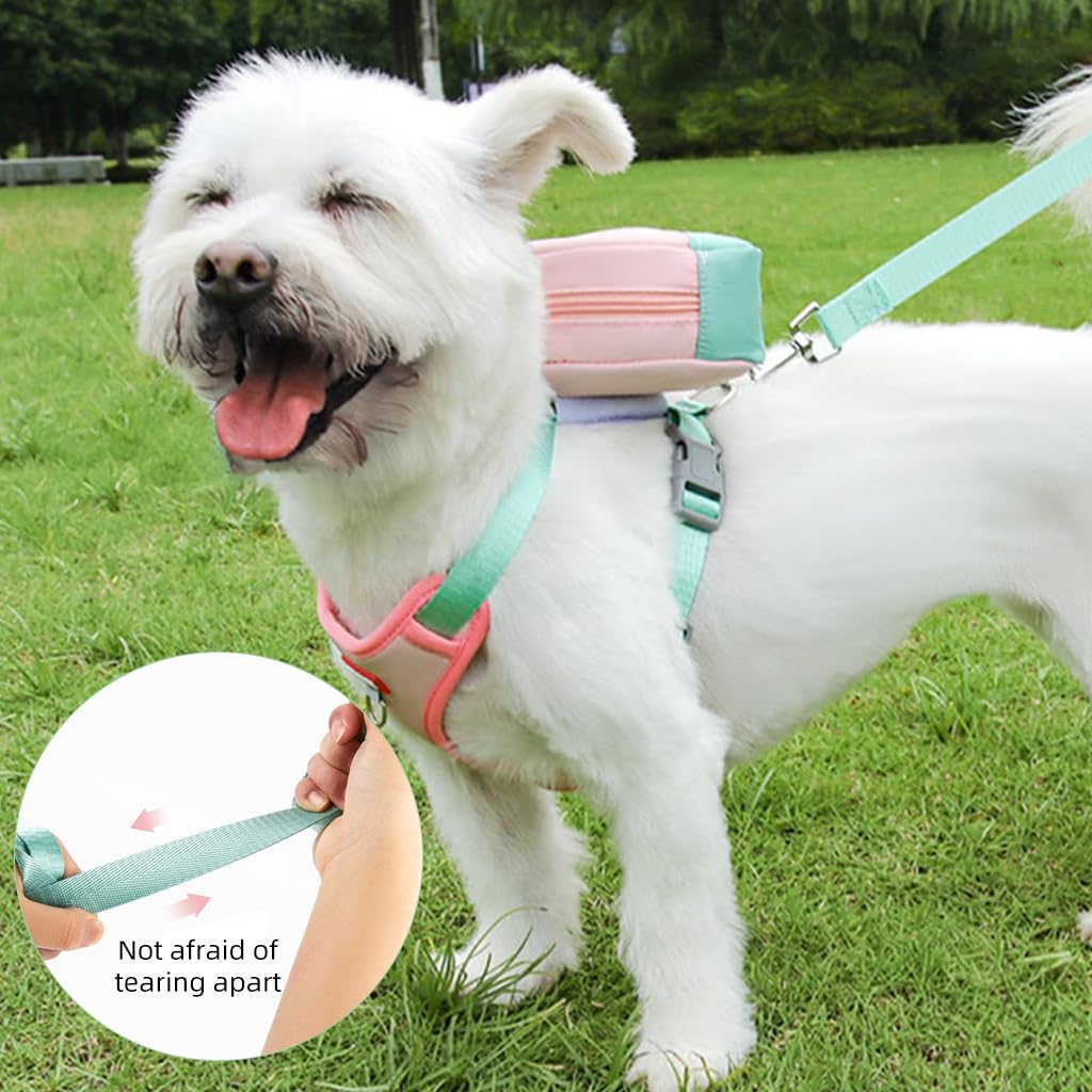 Qpets Dog Harness Vest for Small Breeds with 4 Way Adjustable Straps and Zipper Pouch | Breathable Mesh Comfort