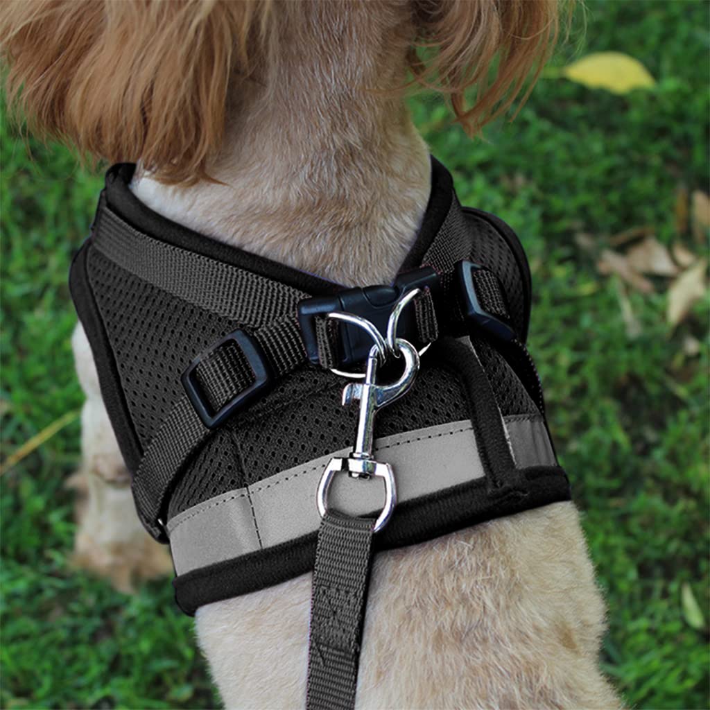 Dog Harness for Large Dogs, Adjustable Dog Belt with Safety Reflective Strip, Breathable Mesh Fabric Cat Belt, Dog Vest Harness with Leash (Suitable for 4-6 kg)