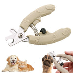Qpets® Pet Nail Cutter Cute Cat Nail Clipper with with PP Handle, Stainless Steel Pet Trimmer with Safety Stop to Prevent Over-Cutting Spring-Loaded, Easy-Grip Design for Cats Dogs