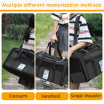 Qpets Cat Carrier Backpack for Travel with Expandable 15×17.3×23.6 in Space | Transparent Window and Breathable Mesh Design