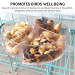 Qpets Bird Feeder for Cage with 5 Rotatable Compartments and 13 x 13 x 4 cm Acrylic Tray