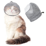 Qpets Cat Muzzle for Grooming and Bathing with Adjustable Drawstring 33cm | Clear TPU Mesh