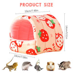 Qpets Hamster House for Small Pets with 3D Support Structure and Plush Fleece Lining 19x18x14cm