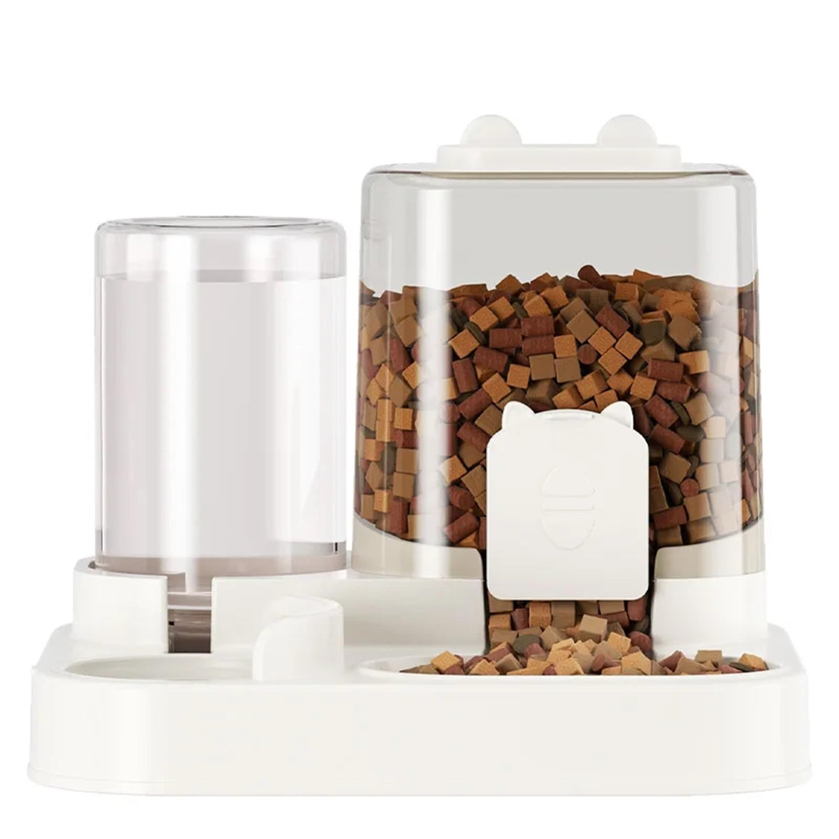 Qpets® Automatic Food Feeder and Water Dispenser Gravity Design Auto Feeding 1.8L Cat Food Dispenser Food Feeder and 0.8 L Water Dispenser for Small Medium Big Dog Pets Puppy Kittens