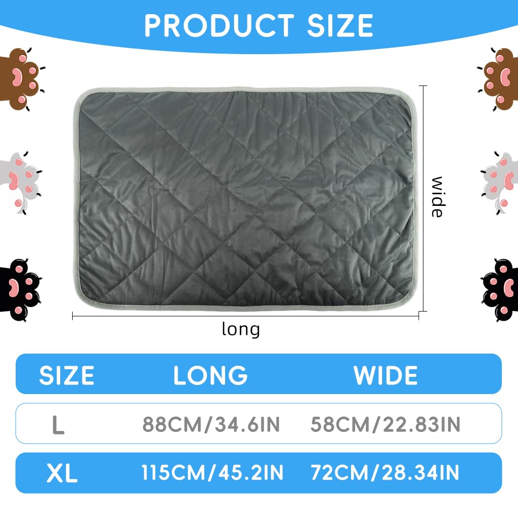 Qpets Thermal Pet Heating Pad for Beds and Crates with Anti Slip Bottom and Soft Fleece 72x115cm