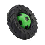 Qpets® Football Tire with Built in Squeaker Bite Resistant Vinyl Chew Play Item for Small and Medium Dogs Interactive Fetch and Teething Play