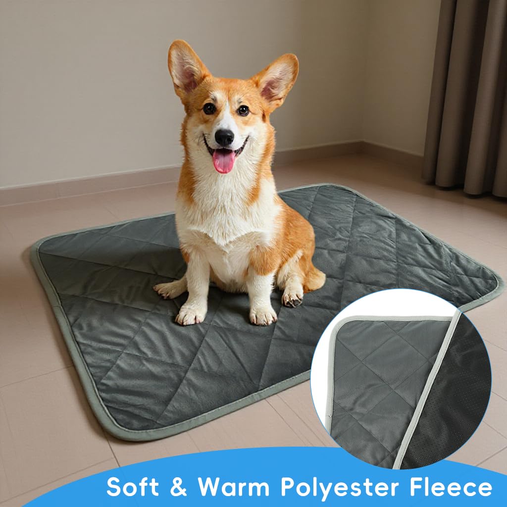 Qpets Thermal Pet Heating Pad for Beds and Crates with Anti Slip Bottom and Soft Fleece 72x115cm