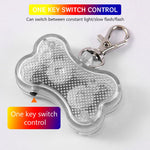 Qpets Dog Collar Charms for Night Safety featuring 7 Color LED Light and Waterproof Design