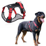 Qpets Dog Harness for Outdoor Control with 4 Adjustable Straps and Reflective Strips | Oxford Cloth Red L for 14–22.5 kg Dogs