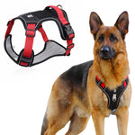 No Pull Dog Harness with Safety Reflective Strip Quick Release Buckle Adjustable Size Easy Control Handle for Small Medium Large Dog(Red,L, Recommended Weight: 14-22.5kg)