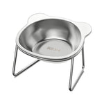 Qpets® Raised Cat Bowl with Stand, SUS304 Stainless Steel Cat and Dog Food Bowl Removable Pet Food and Water Bowl 15 Degree Tilting Angle, Non Slip Pet-Friendly Feeding Bowl for Cats and Small Dogs