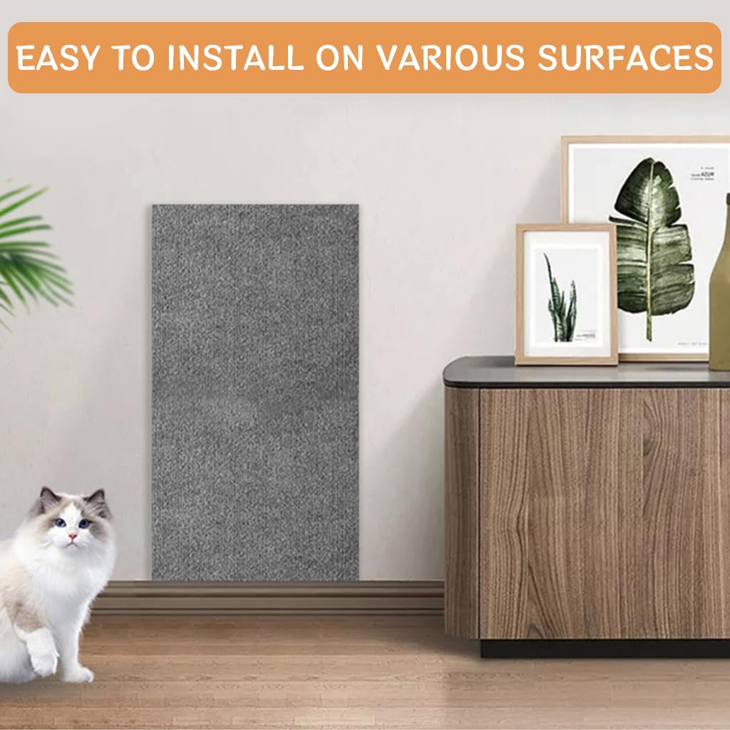 Qpets Cat Scratch Pad for Wall and Floor Furniture Protection 30x100cm Grey 3pcs