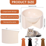 Qpets Raised Cat Bowl for Comfortable Eating with 14cm Tilted Design | Reduces Neck & Joint Strain