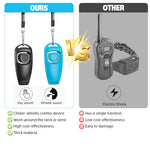 Qpets Dog Clicker for Training with High Frequency Whistle and Heart Button | 2 Pack Blue Black