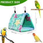 Qpets Parrots Nest for Cage with Screw Mounting and Soft Green Plush Interior 17x14x16cm | Washable Cozy Home for 2 Budgies