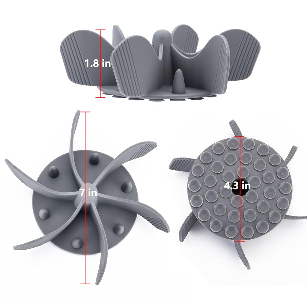 Qpets® Cat and Dog Feeder Slow Healthy Pet Bowl Silicone Spiral Feeding Wet Dry Separation Aiding Digestion with Suction Cups Compatible with 5.5-8.5 Inch Bowls 3PCS
