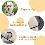 Qpets Dog Raincoat for Outdoor Walks with Dual Row Buttons and Clear EVA Hooded Design