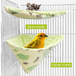 Qpets Hamster Hammock Set with Double Sided Plush Cone Pocket for Small Pets | All Season Cage Bed
