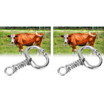 Qpets Cattle Nose Ring for Bulls and Cows with Clip-on Detachable Design | 2 PCS Stainless Steel