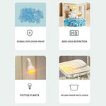 Qpets Betta Fish Tank for Desk and Countertop Use with Ventilated Roof and LED Light | Clear 11.7 x 13 x 14 cm PP Mini Aquarium