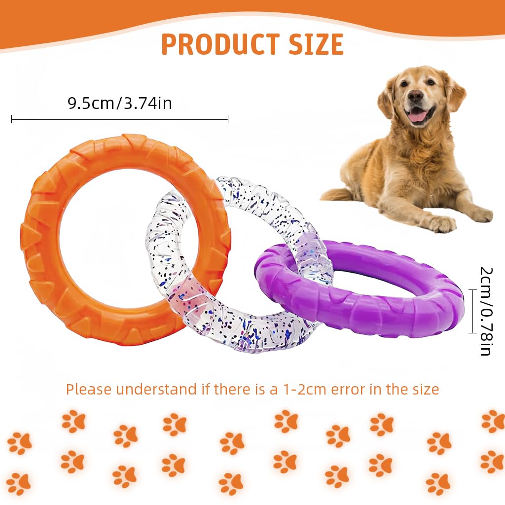 Qpets Dog Chew Toy for Interactive Play with 3.74 in Ring | Non Toxic TPR Tug Toy