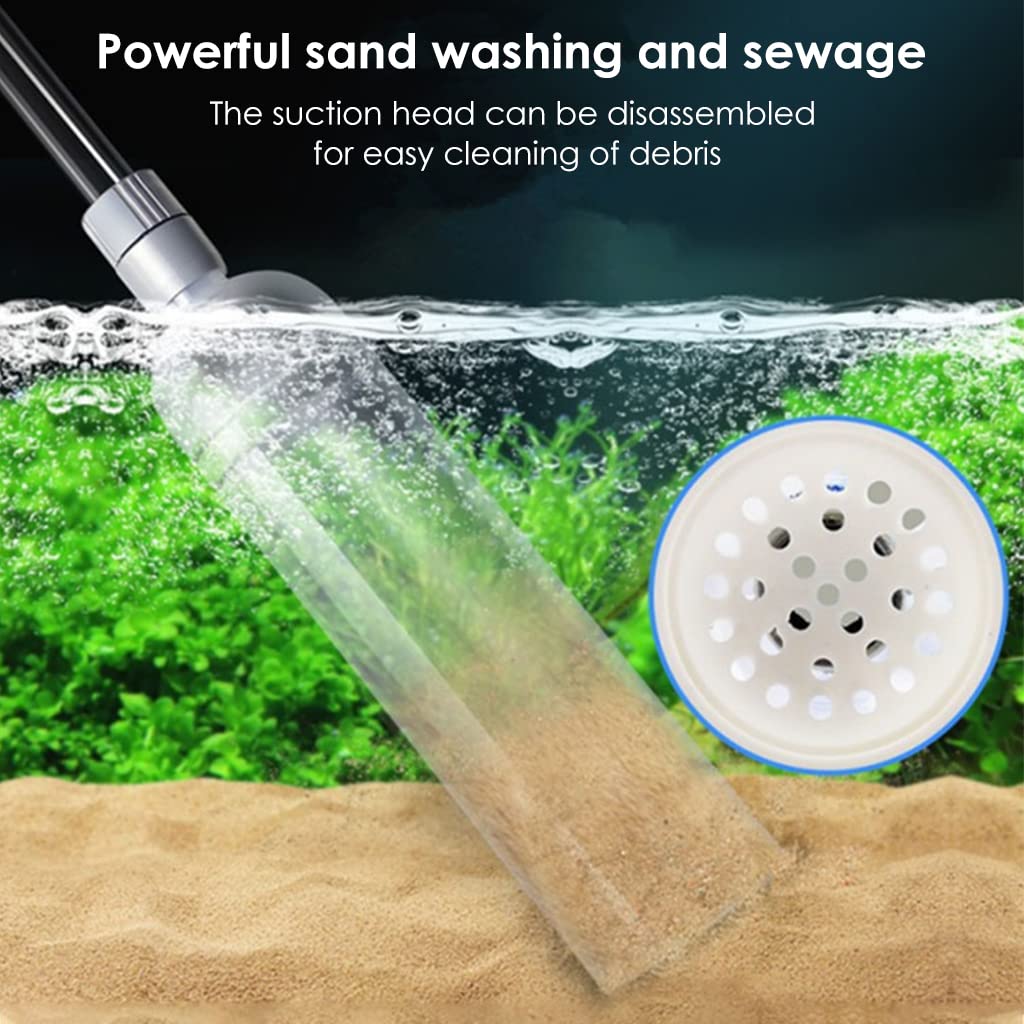 Qpets Fish Tank Cleaner for Debris Removal and Water Change featuring Hand Pump | 2.6M Pipe 3PCS