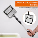 Qpets Cat Litter Shovel for Indoor or Poultry Use with 22–41.9 in Retractable Handle | 5.7 in Metal Slotted Scoop