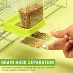 Qpets Parrot Feeder for Cage Birds with Removable Perch and Catch Tray 7.9x8.3x18.5 cm