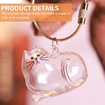 Qpets Cat Fur Keepsake Charm for Bags and Keyrings with Clear Capsule Bottle | Gift for Cat Lovers
