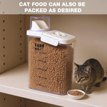 Qpets Airtight Pet Food Container 2.8L with Built in Date Tracker and Measuring Cup | Food Grade PET Jar for Dry Grains