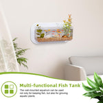 Qpets Wall Mounted Hydroponic Planter for Indoor Decor with No Drill Detachable Design 25x14.5x9cm Clear Acrylic | Home Wall Aquarium Display
